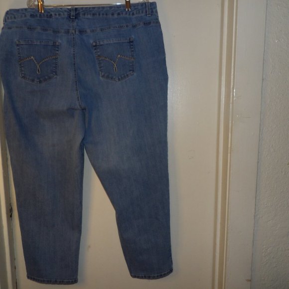 JMS Stretch Classic Denim Straight Leg Lighter Wash Jeans Sz 26W Short - Picture 6 of 6